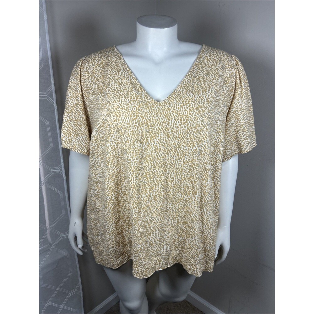 Ava & Viv Womens‎ 4X Shirt Linen Blend Blouse Flowy Work Casual Everyday Relaxed